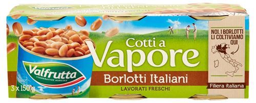 FAGIOLI VALFRUTTA BORLOT GR 150X3 VAPORE