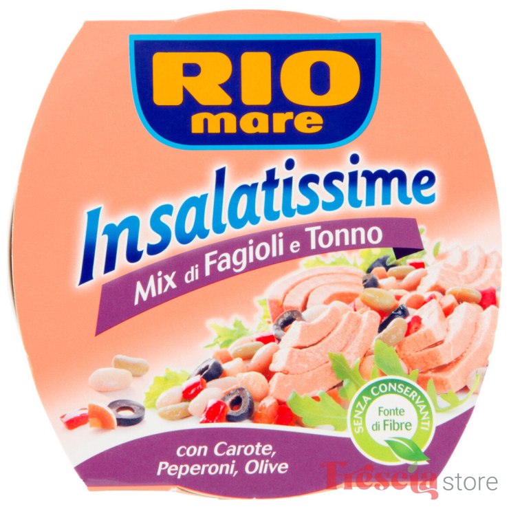 SALATA TON CU FASOLE, MORCOV, ARDEI SI MASLINE - RIO MARE 160GR